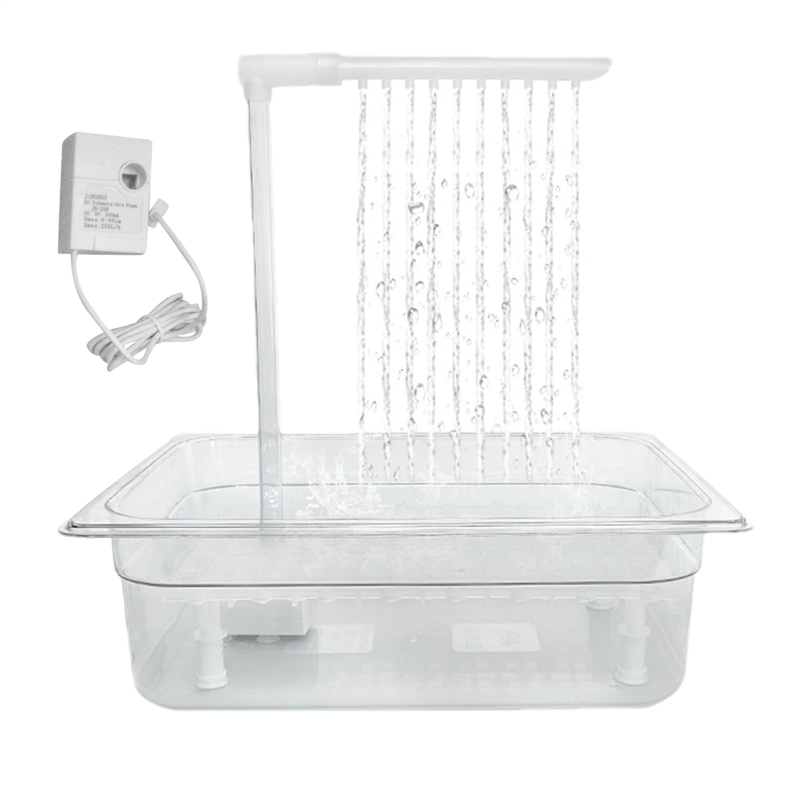 Baignoire Automatique - Station de Bain pour Oiseaux avec arroseur - Baignoire de Montage en Cage - Fontaine d'entretien Conures Lovebirds - Accessoire de Bain pour Les Maisons Grises et Les