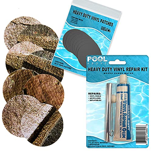 Repair Kit for Stone Print Pool | Vinyl glue | Brown Multi Patches