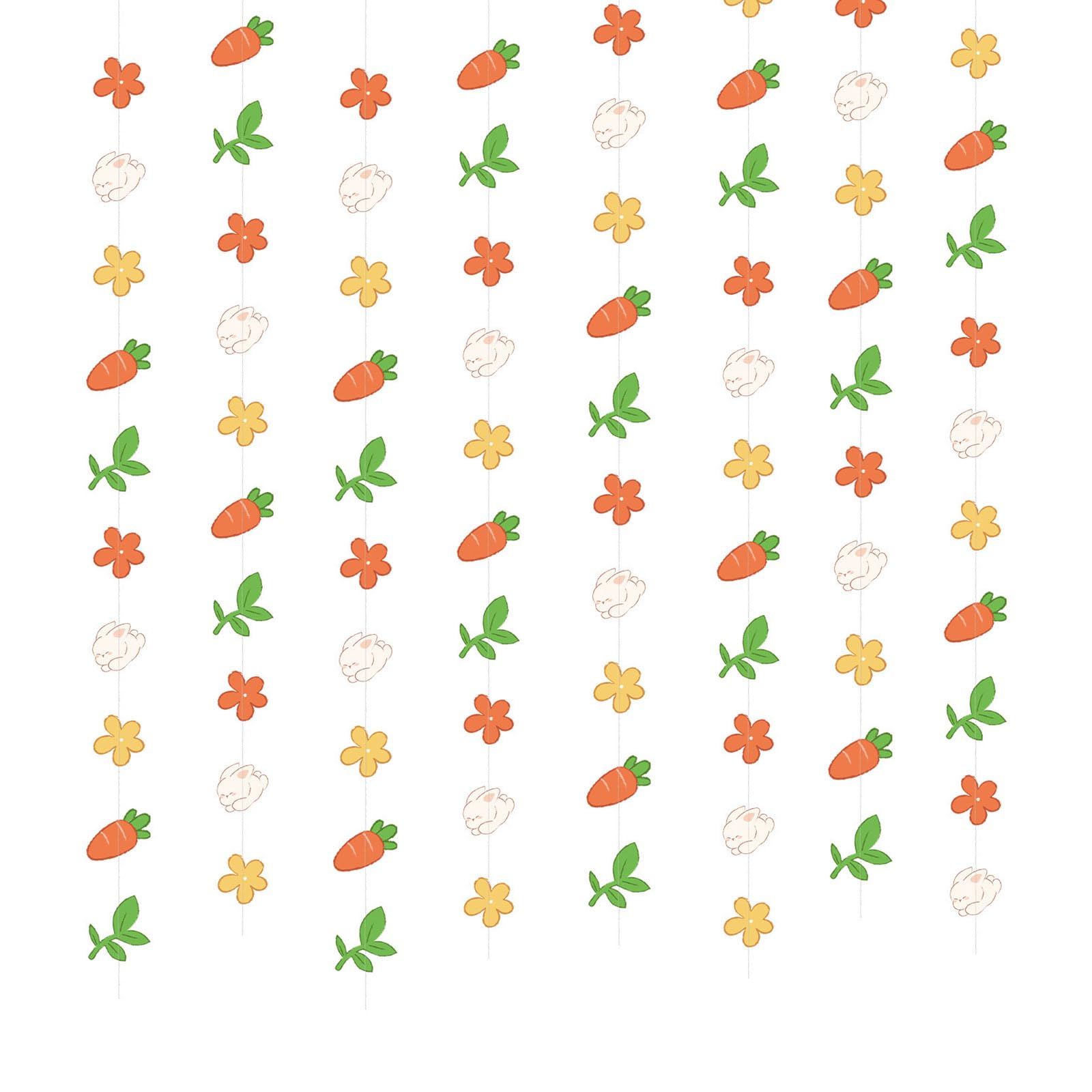 Xjdzineq 8 Pieces Easters Cartoon Rabbits Carrot Paper Garlands for Holiday and Party Decoration Paper Hanging Streamers Rabbits Garlands