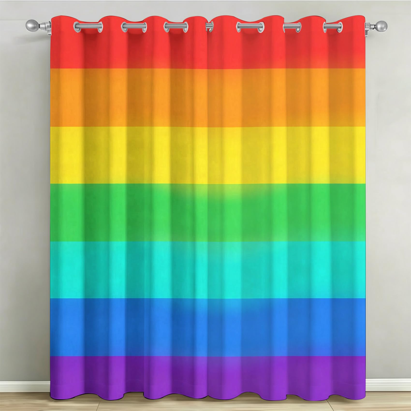 Rideaux occultants arc-en-ciel lot de 2 œillets 75x166 cm isolants thermiques