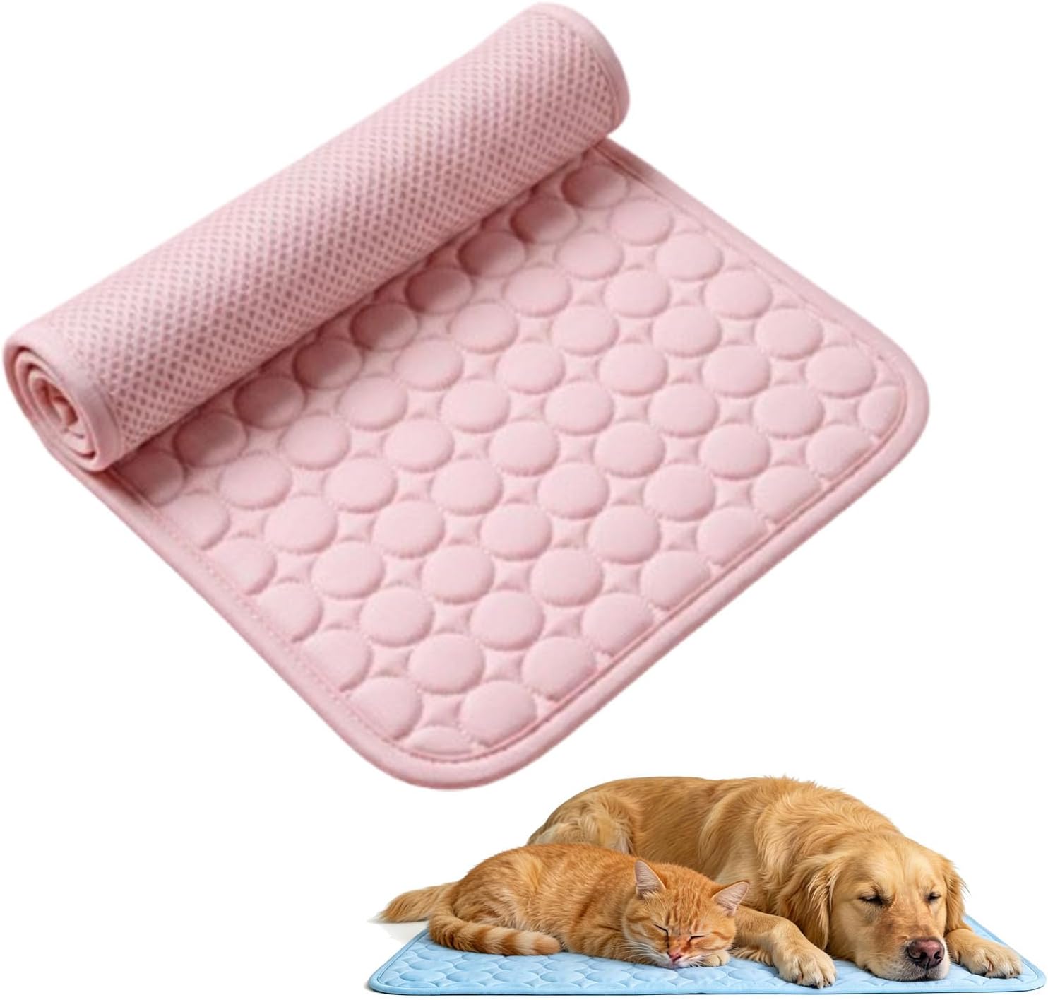 Icynap Dog Mat, Protect Your Dog from Overheating with Continuous Heat Conduction, for Summer Indoor Outdoor Crate Kennel Floor Car Use (Coffee, Large)