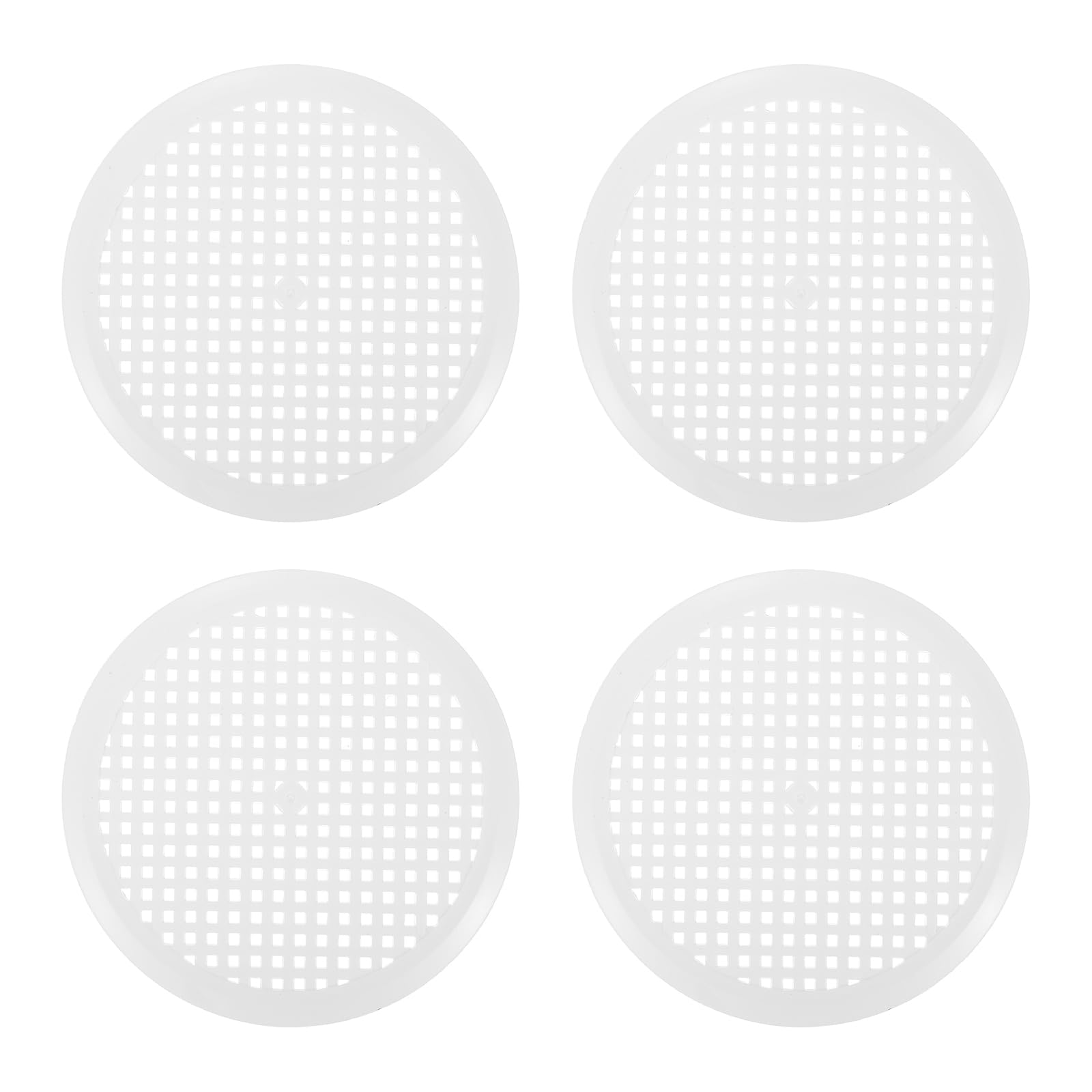 PATIKIL 3.9 Inch (100mm Openings) Round Air Vent Cover, 4PCS Plastic Circular Soffit Exhaust Vent Mesh Hole Ventilation Grille Cover for Bathroom Office Home Kitchen, White