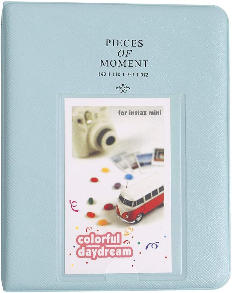 Mini Photo Album Book for Instax Fujifilm Polaroids HP Sprocket 2x3 Inch Pictures fugi Photos 64 Pockets Ice Blue