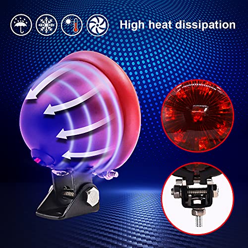 Motorcycle Braking Lamp Stop Lights Compatible for Har-ley David-son Hon-da Kawa-saki Yama-ha Su-zuki Tail Light Driving Light (Red)