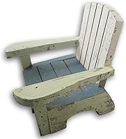 Vista 4 de Woodpile Fun! Silla de playa de madera rústica, color azul Adirondack envejecido, 4.25 x 4.75 pulgadas