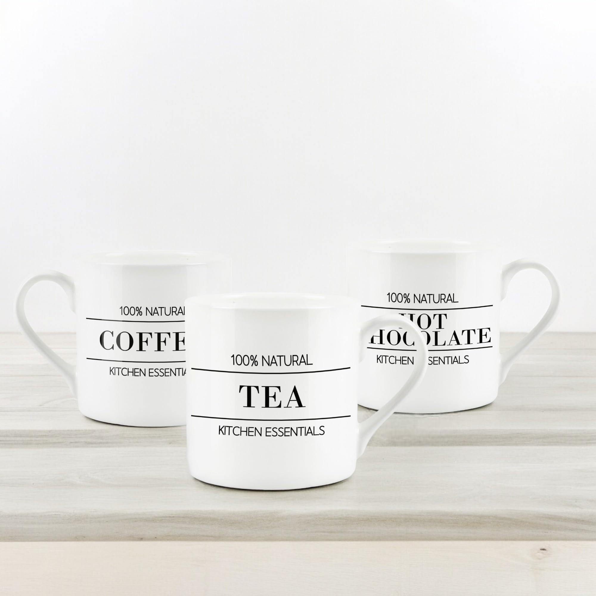 Purely Home Minimalist Hot Chocolate Mug - Simplistic Black & White Decor Gift - Bone China Cup Gift/Present - Image 3
