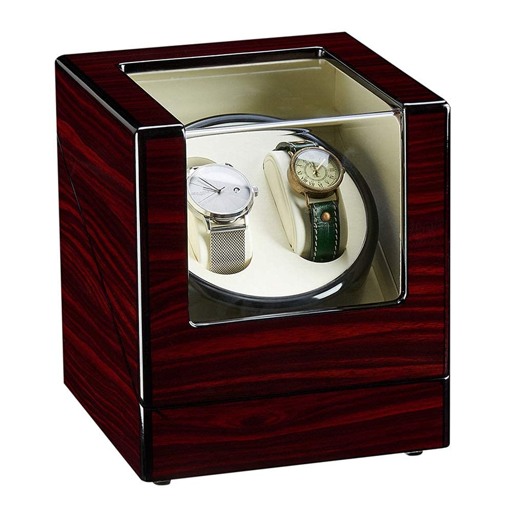 Remontoir de montres automatique double, l'idée cadeau idéale en bois et cuir pour passionné