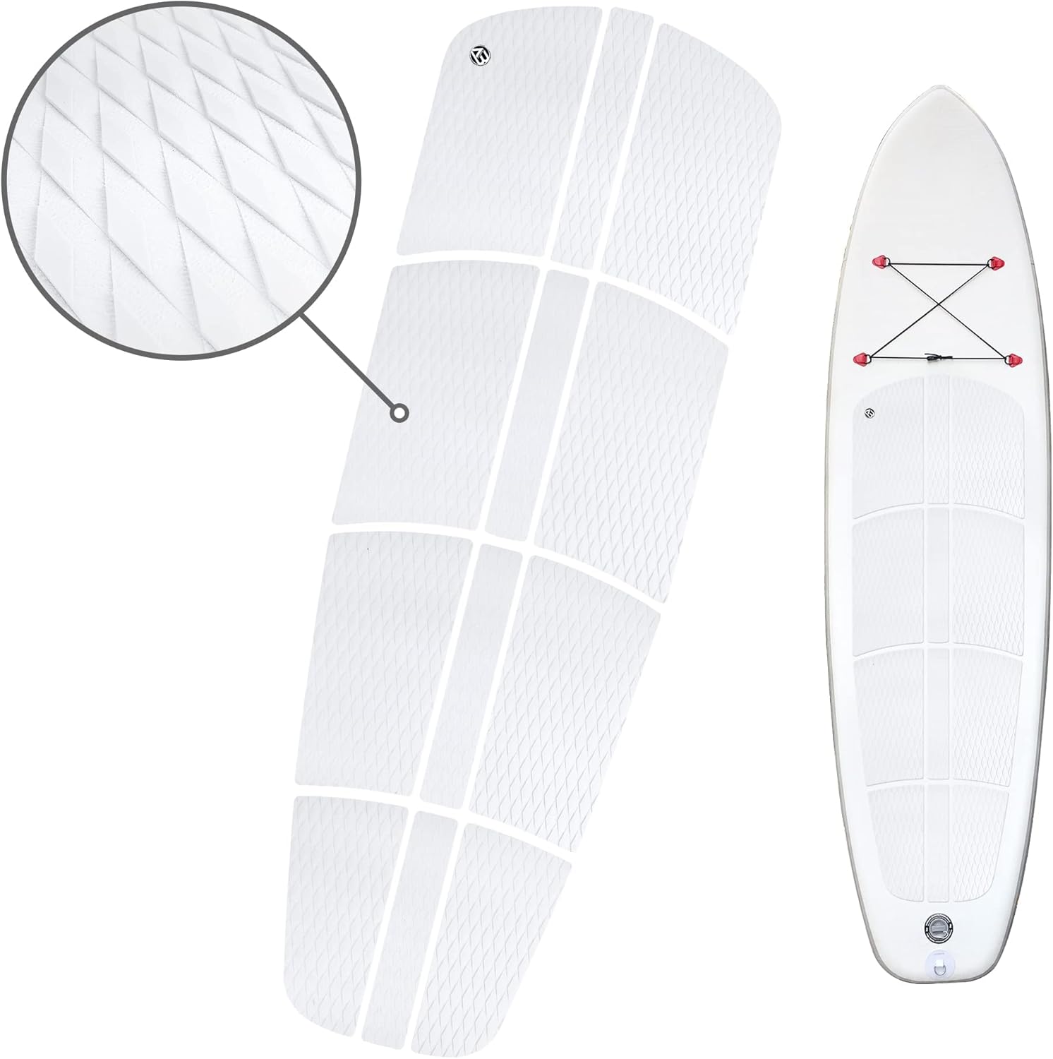 SUP Deck Traction Pad 12 Piece Tail Pads for Stand Up Paddleboard Longboard Surfboard Premium Performance EVA