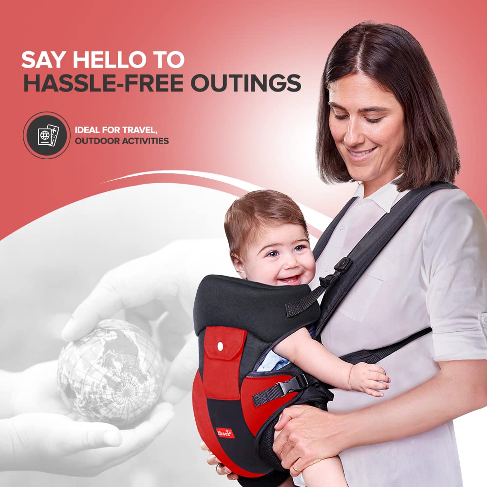 LILTOES Baby Carrier Bag for 3M to 2Year Baby| Kangaroo Bag with 3 Carry Positions Max Weight Up to 12 Kgs (Red) - Image 5 thumbnail