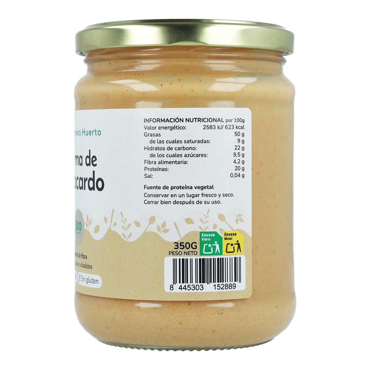 PLANETA HUERTO | Crema de Anacardo ECO 350g - Pasta de Anacardos Ecológicos 100% para una Dieta Equilibrada y Saludable