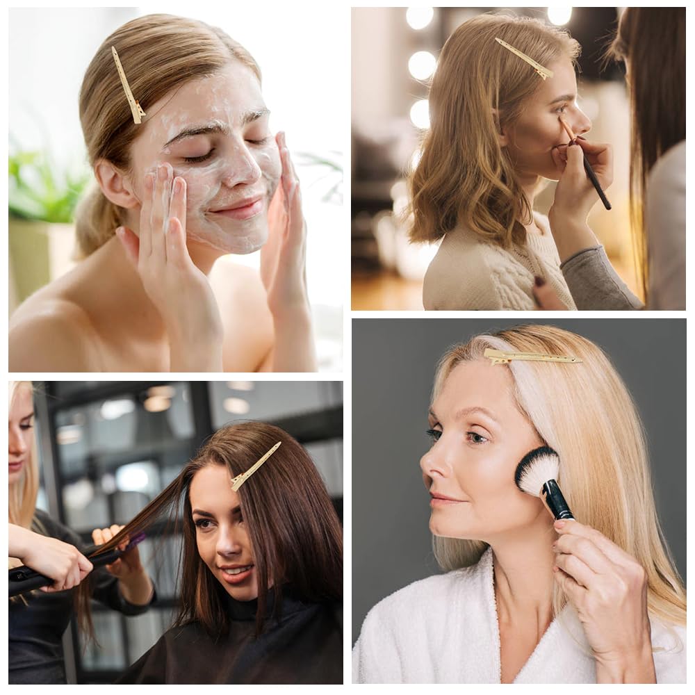 40 pinzas de pelo de metal dorado de 3.5 pulgadas para peluquería con agujeros, pinzas para seccionar, pasadores de pelo, accesorios para mujeres, niñas, adolescentes 5