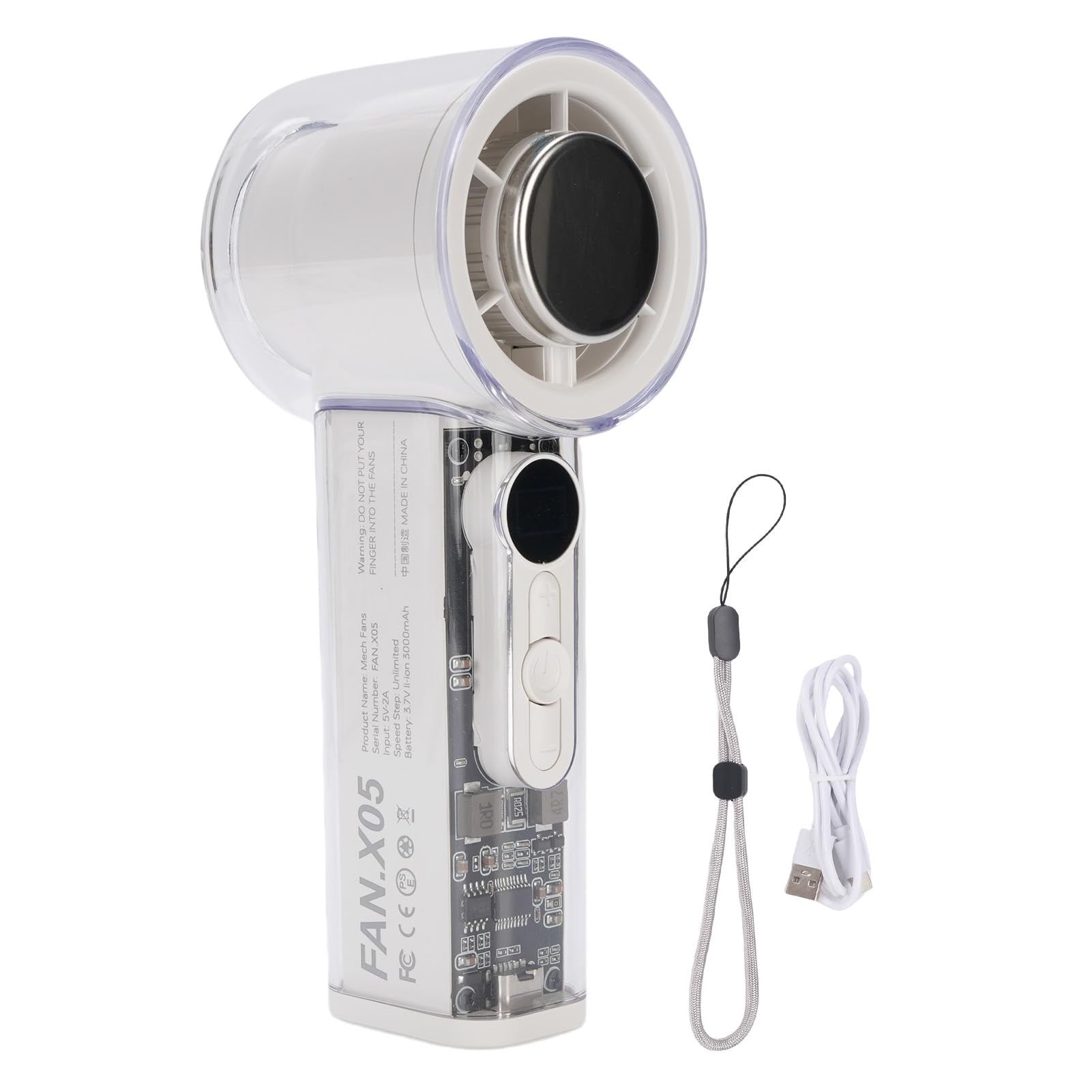 Acouto Ventilatore Portatile Portatile con Raffreddamento a Ghiaccio 100 Marce Ventola Silenziosa per Viaggi Casa Spiaggia Leggero D Ventola di Raffreddamento Silenziosa Porta L (WHITE)
