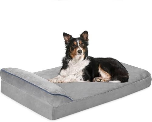 aeTHEric Velvet Orthopedic Dog Bed, Dog Beds for Dogs Bolster Pet Bed, Washable Dog Bed with Pillow and Anti-Slip Bottom