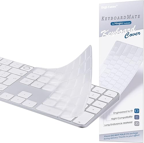 Funda de teclado para teclado mágico M4 iMac 2024 (diseño europeo, llave de entrada de 7 formas) (modelo A3119, Touch ID, con llave numérica), funda