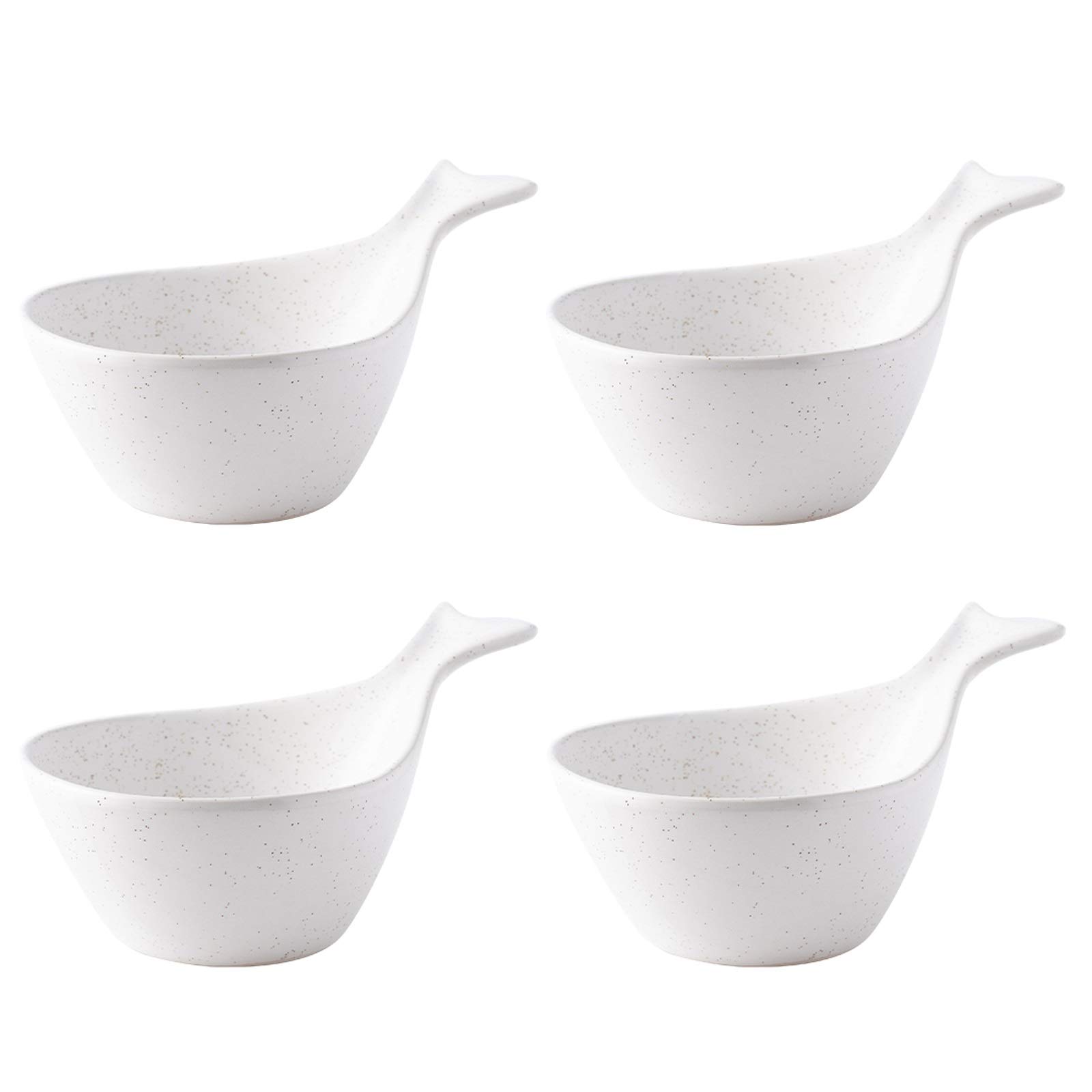Ciotoline per aperitivo Salsa piatto divertente insalata di frutta a forma di pesce dessert ciotola di tuffo in ceramica / immergere ciotole per salsa di pomodoro, soia e altri party cena - set di 4 (
