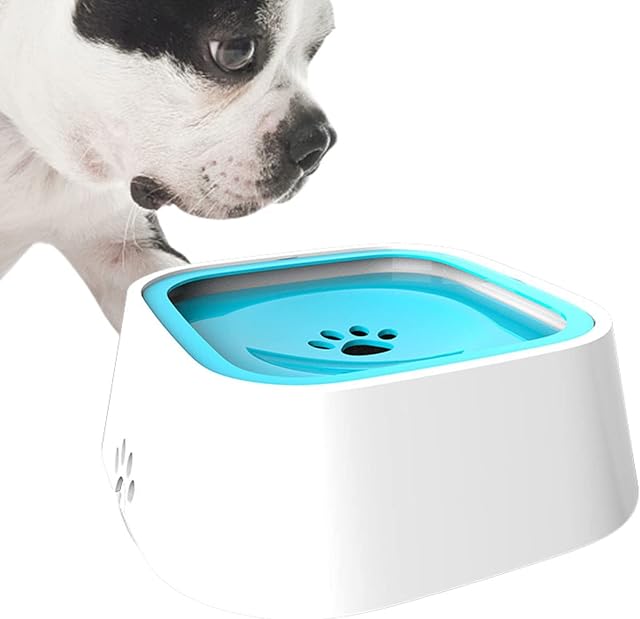 Foto 8 de 8 de Cuenco de agua para perros y gatos, a prueba de fugas, comedero de agua para perros y gatos (azul)