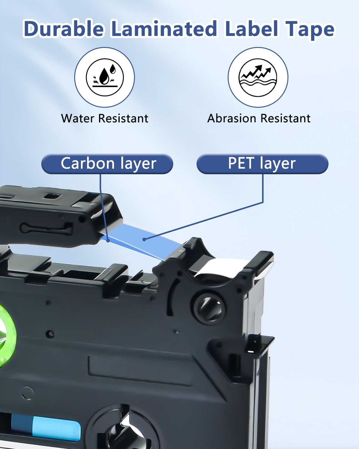Cruxer 7 Pack Replacement for P-Touch TZe-233 TZ-233 Label Tape Red Text on Clear Laminated 12mm 0.47" Compatible with Ptouch PT-D200 PT-D210 PT-D400 PT-D450 PT-D600 PT-H100 1230PC Label Maker