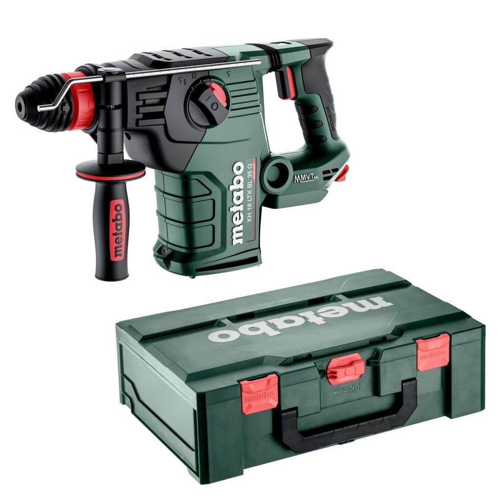 Metabo 600813840 KH 18 LTX BL 35 Q Cordless Combination Hammer Without Battery Pack, Without Charger in metaBOX 185 XL case