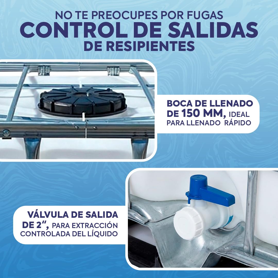 Contenedor depósito de 1000 litros IBC-GRG con palet de plástico