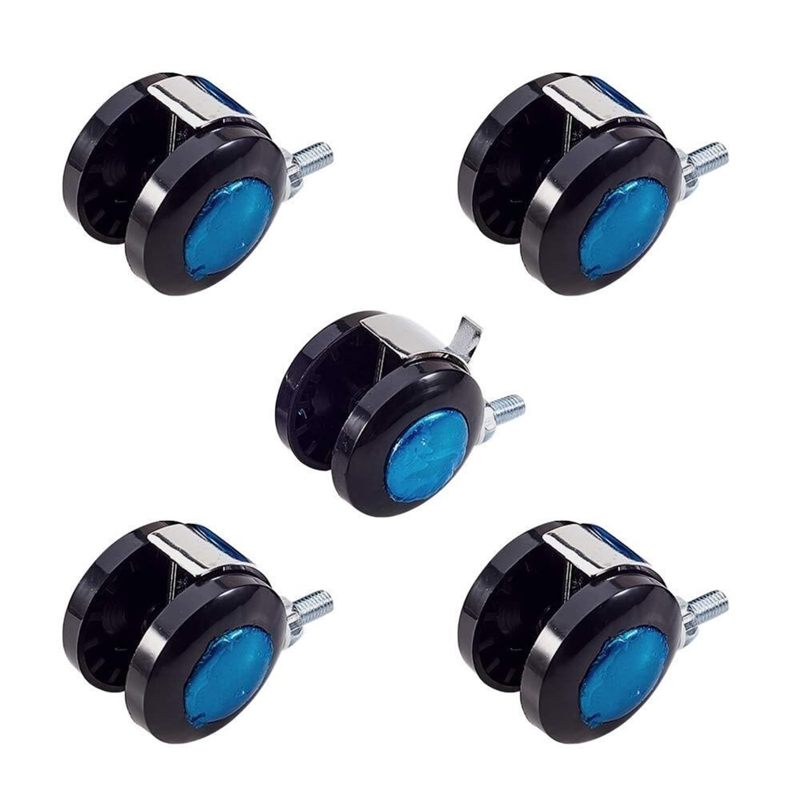 Roulettes pivotantes de 5 cm noires avec frein tige filetée 8x15mm