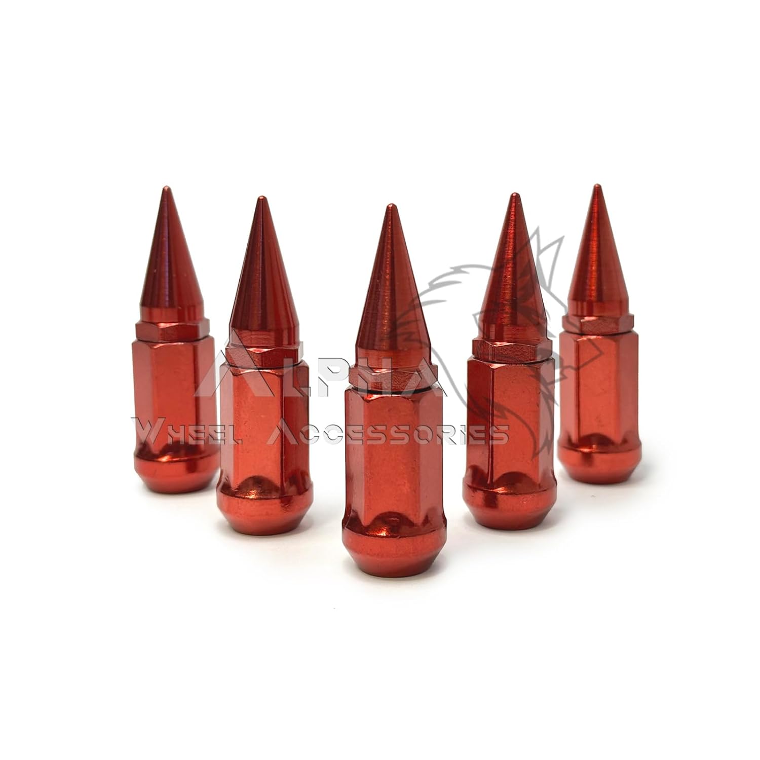 23Pc Red Spike Lug Nuts 14x1.5 for 2019 & Newer Jeep Wrangler JL Rubicon Sahara