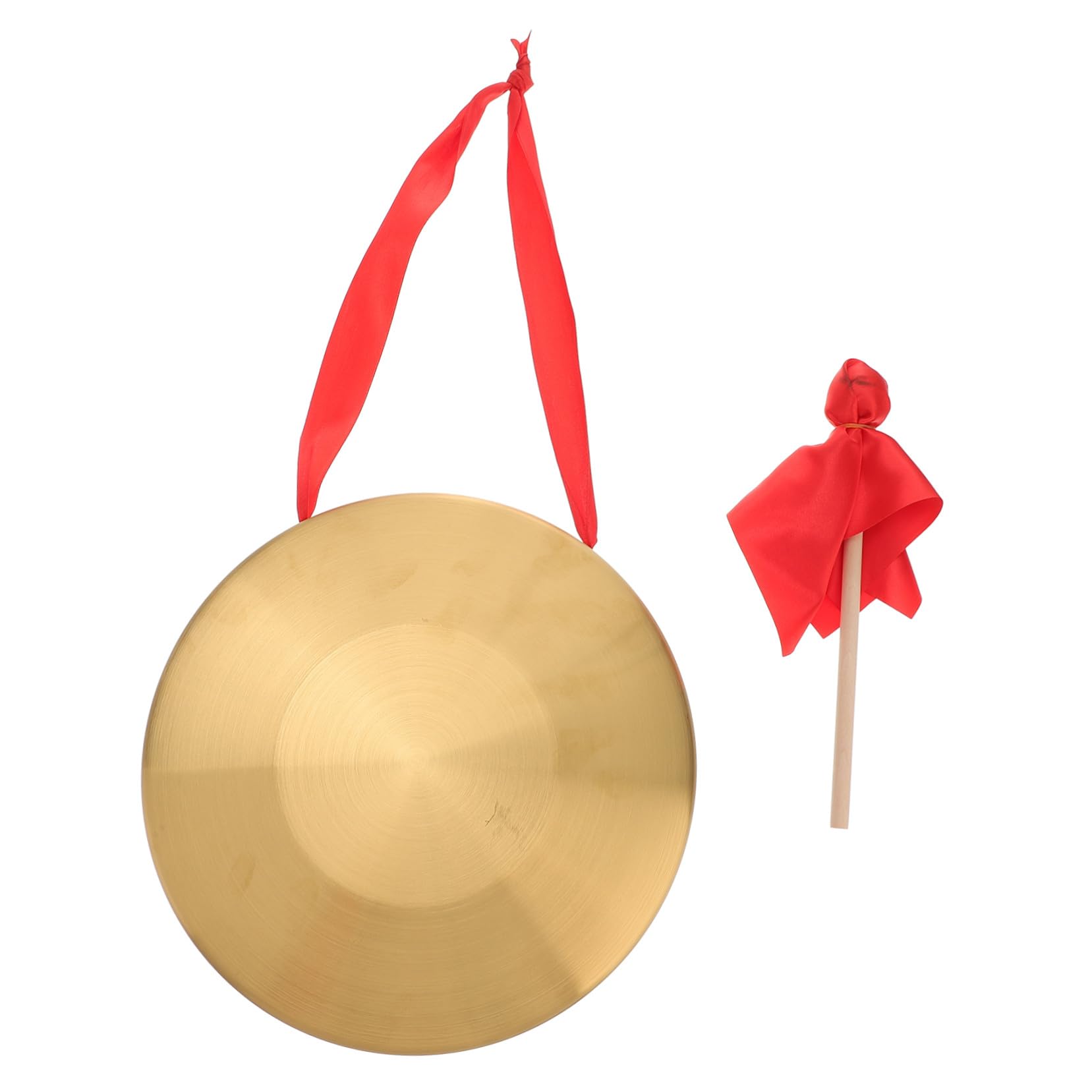 Gong de Mano de Cobre Dorado, 1 Juego de Percusión Infantil | Martillo Incluido, Aleación de Acero y Cobre, Mango Ergonómico para Sujeción Cómoda, Estilo Creativo Estilo Aleatorio
