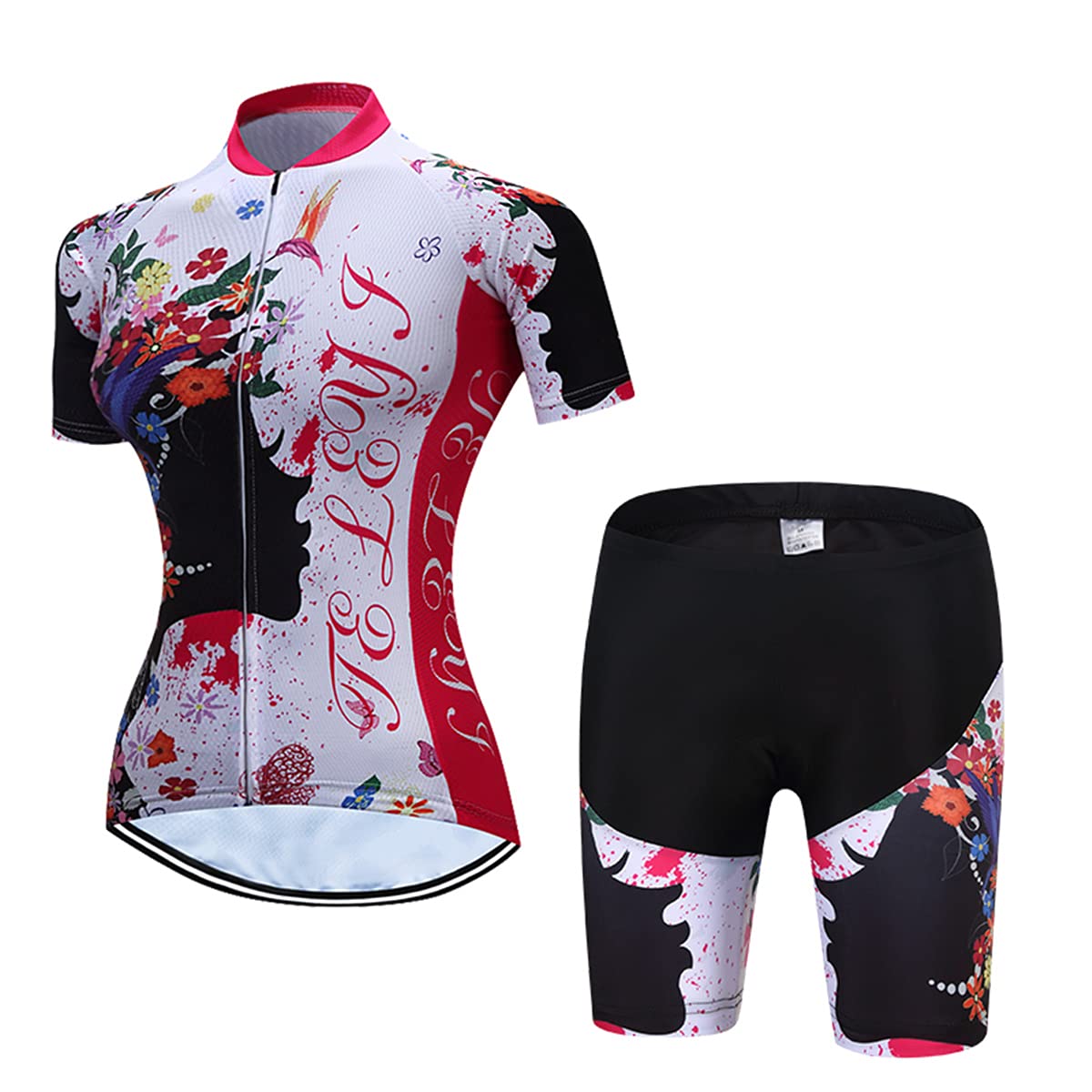 Hotlion Damen Radtrikot Set Trägerhose Anzüge Sommer Rennrad Kleidung