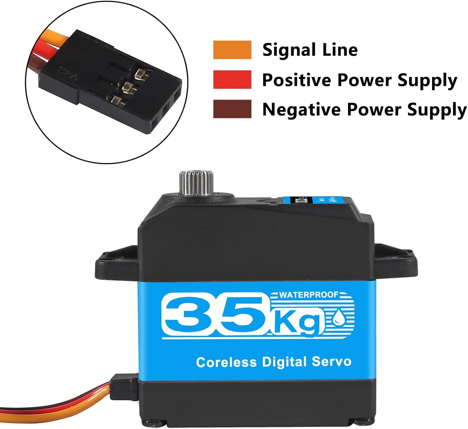 2PACK 35kg high Torque Coreless Motor servo Metal Gear Digital and Stainless Steel Gear servo Compatible with Arduino servo for RC Helicopter Airplane Car Boat Robot Controls DIY