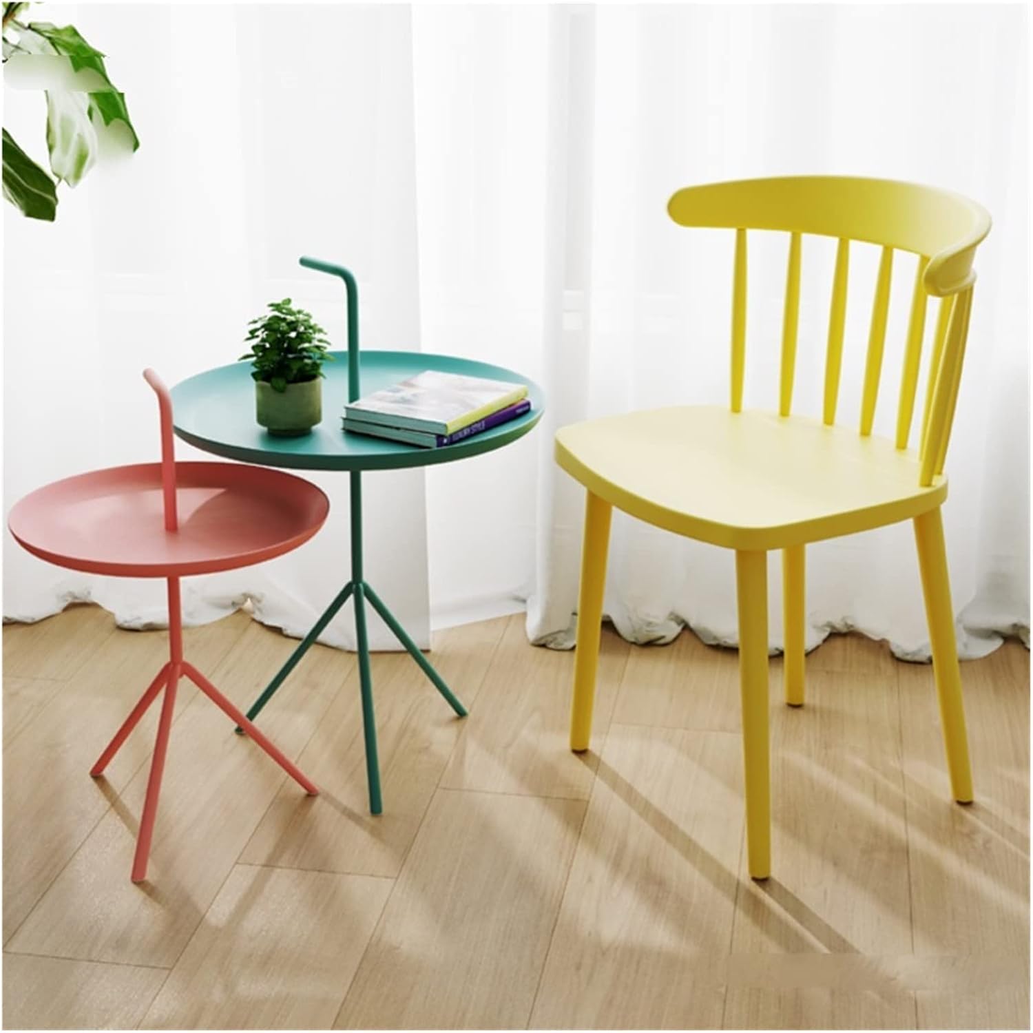 Adjustable Office Computer Chair with Armrest Home Furniture Plastic Chair Bedroom Dormitory Makeup Balcony Living Room Leisure Dining Chairs(Red)