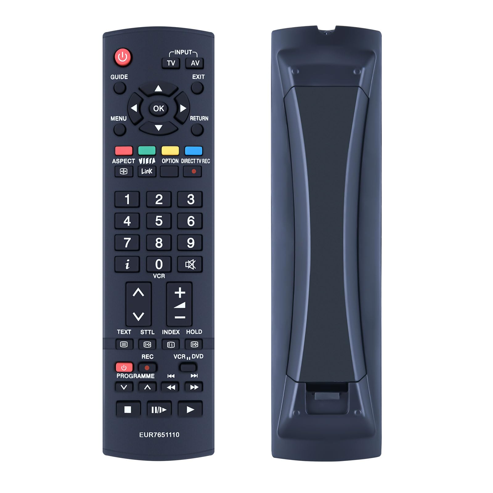 TCNOUMT Replacement Panasonic TV Remote Control EUR7651110 Compatible with Panasonic Plasma Viera LCD TV TX-26LED7F TX-26LMD70 TX-32LED7FM TH-37PX7B TH-42PX60B TH-46PZ8E TH-TH42PZ700B TH-50PX60