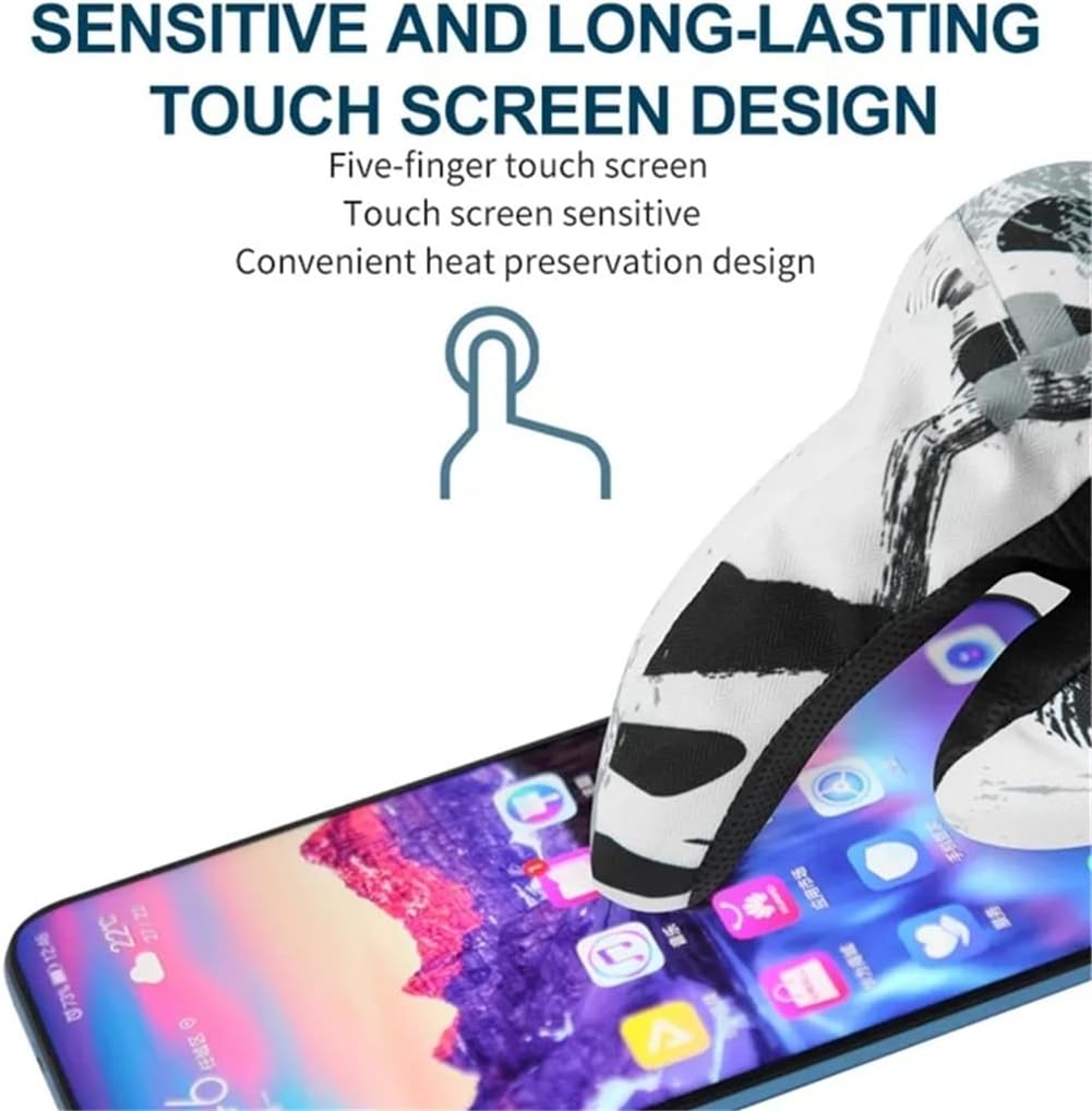 Winter Snowboarding Gloves for Men and Women PU Leather Motorbike Riding Fleece Warm Snow Gloves