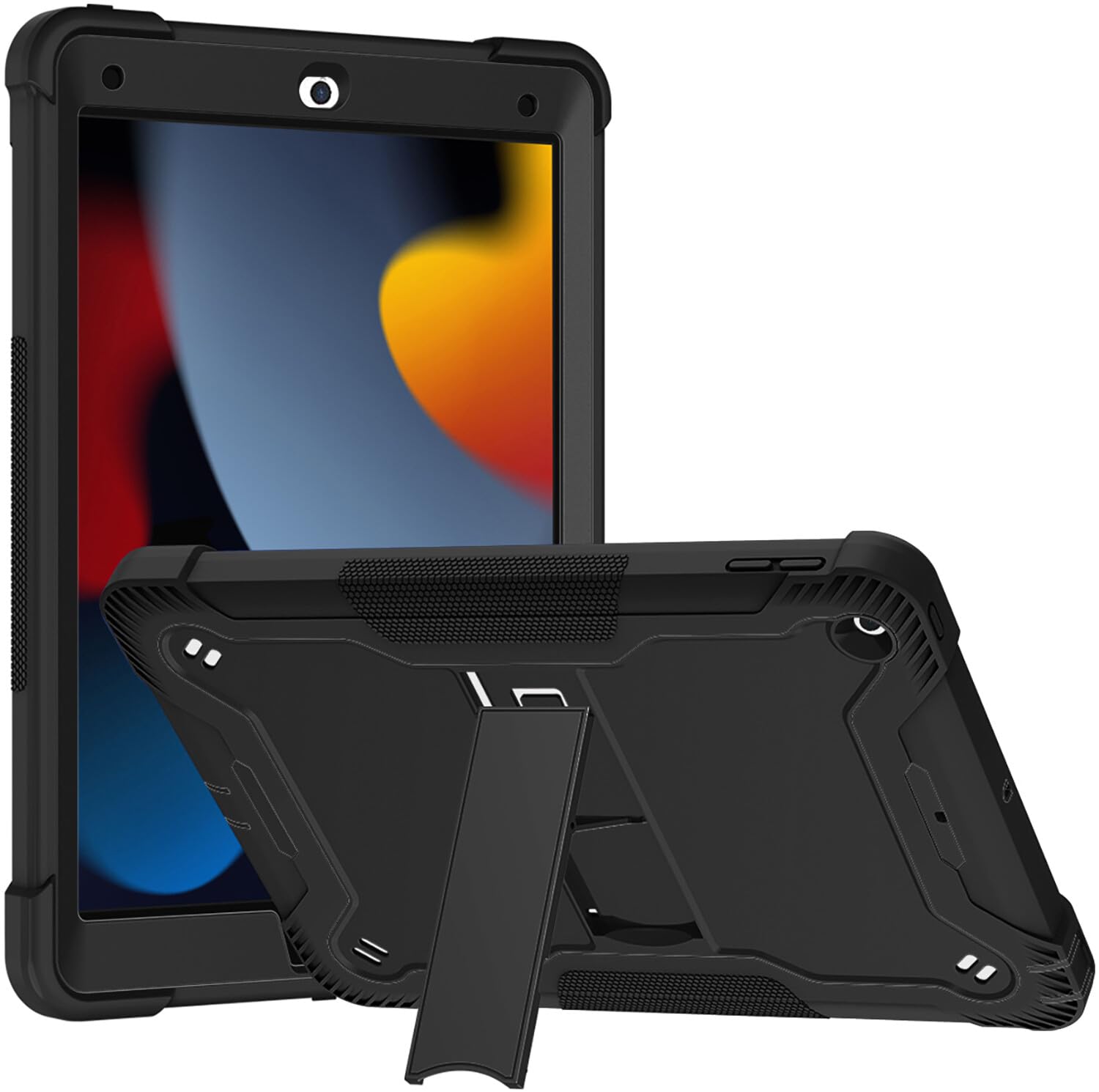 Robustrion Rugged Shockproof Cover Case for Apple iPad 9th Generation Cover/iPad Cover 8th Gen/iPad Cover Case 7th Gen 10.2 inch - Black (B0B8D4Q41X) Amazon Price History, Amazon Price Tracker