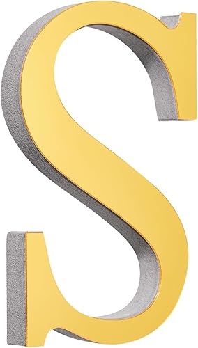 Miniatura 2 de Letras acrílicas 3D de espejo para pared, letras doradas, autoadhesivas, decoración de pared del hogar, letrero del alfabeto, calcomanías de pared