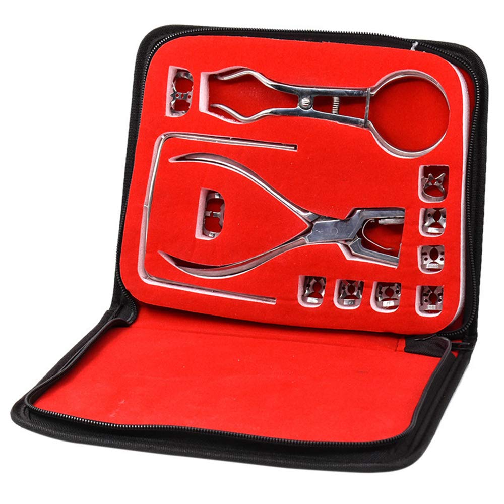 Dental Kofferdam Kit, Kofferdam Perforator Puncher, Zahnpflege Zange KFO-Material, Zahnarzt Laborgerät, Mit Aufbewahrungstasche, 1 Set