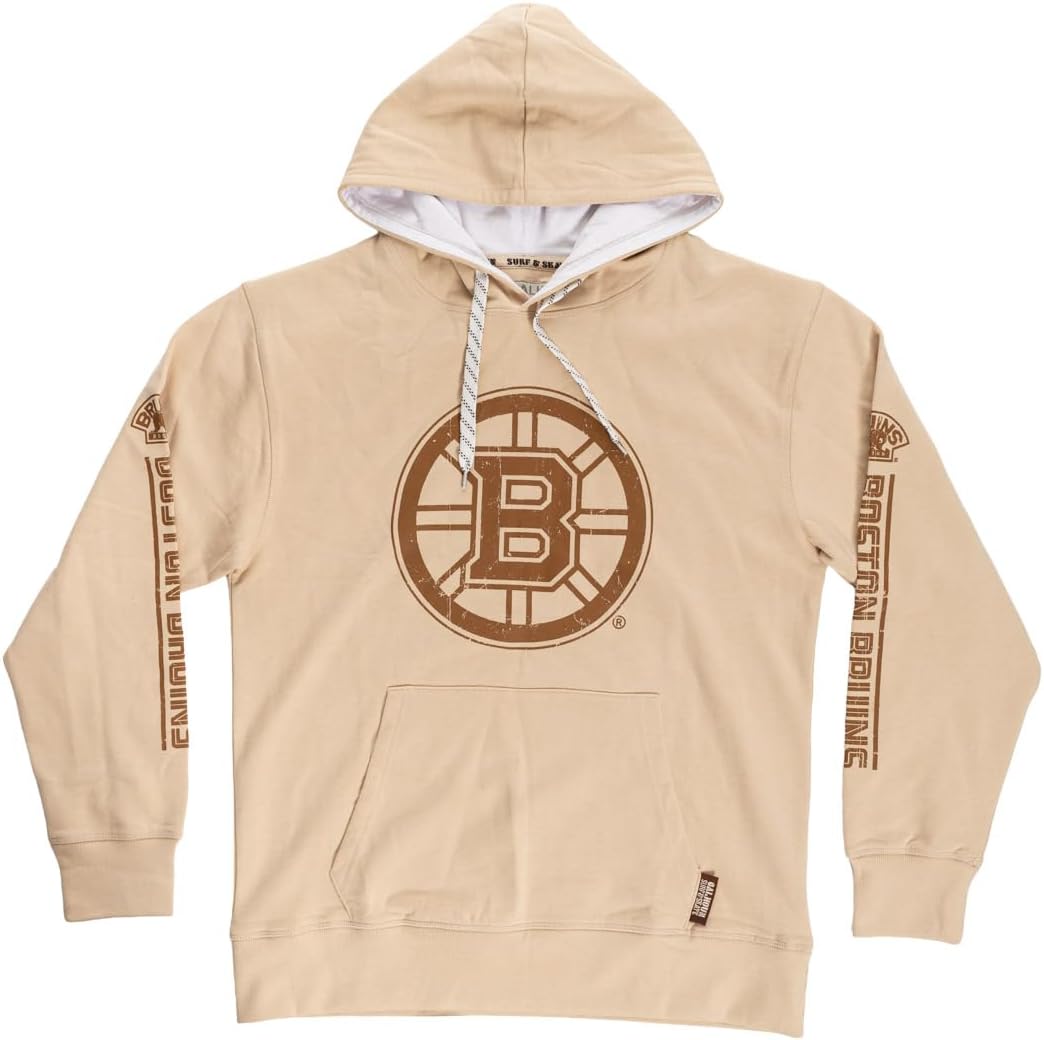 Calhoun NHL Men's Retro Heritage Pullover Hoodie | Cotton Fleece, Classic Front & Sleeve Prints