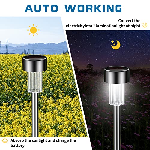 Solar Outdoor Lights 12 Pack, Solar Garden Lights Solar Powered Waterproof Landscape Path Lights Stainless Steel Led Outdoor Lights Solar For Walkway Yard Backyard Lawn Patio Driveway #TOP1