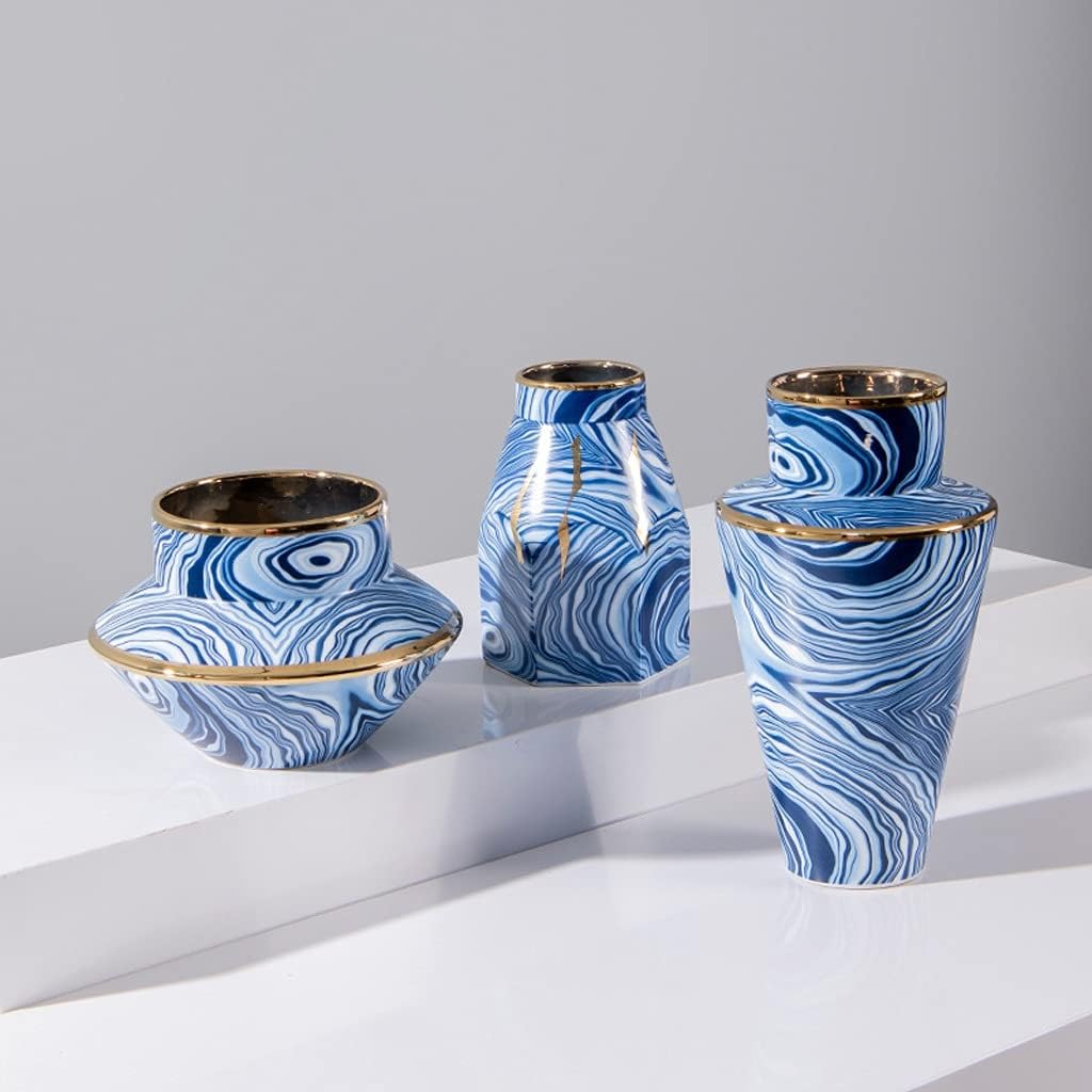 Vase for Decor Modern Minimalist Vase Ceramic Light Luxury Vase Large Diameter Modern Nordic Flower Utensils Living Room Art Decoration, Office Decoration Flower Vases (Size : C)