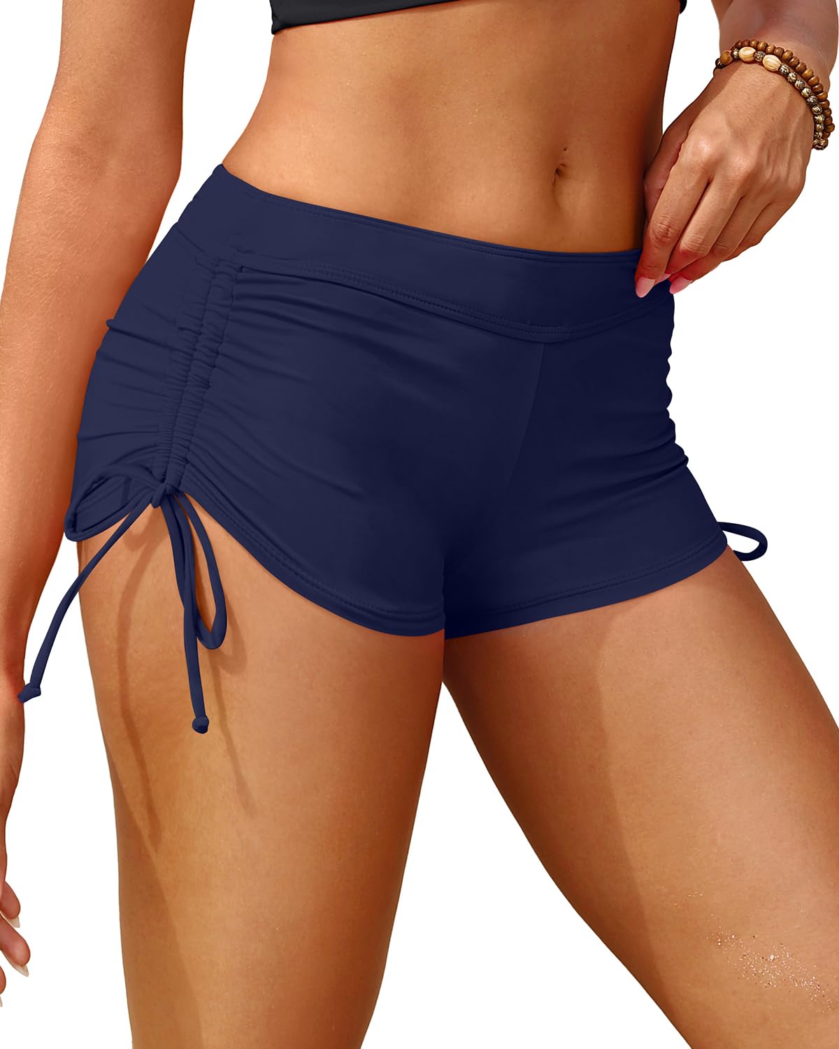 holipick Women's Swim Shorts Bathing Suit Bottoms Boyshort Swimsuits Tummy Control Swimwear Bikini Board Shorts, Lake Blue, Small-picture-38
