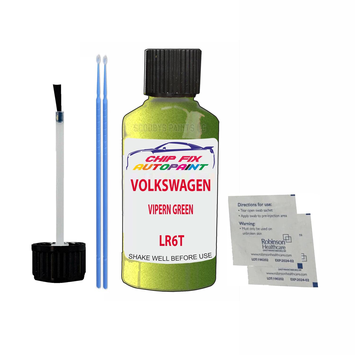 Scoobys Paints Back In The Mix Vipern Green Touch Up Paint For Volkswagen/Vw Scirocco Lr6t 2008-2020 30Ml Bottle Brush Scratch Stone Chip Repair Pen