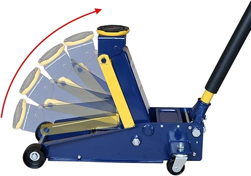 Miniatura 4 de Gato de suelo resistente de 3 toneladas, gato hidráulico de perfil bajo, gato de servicio de acero de elevación rápida con doble bomba de elevación