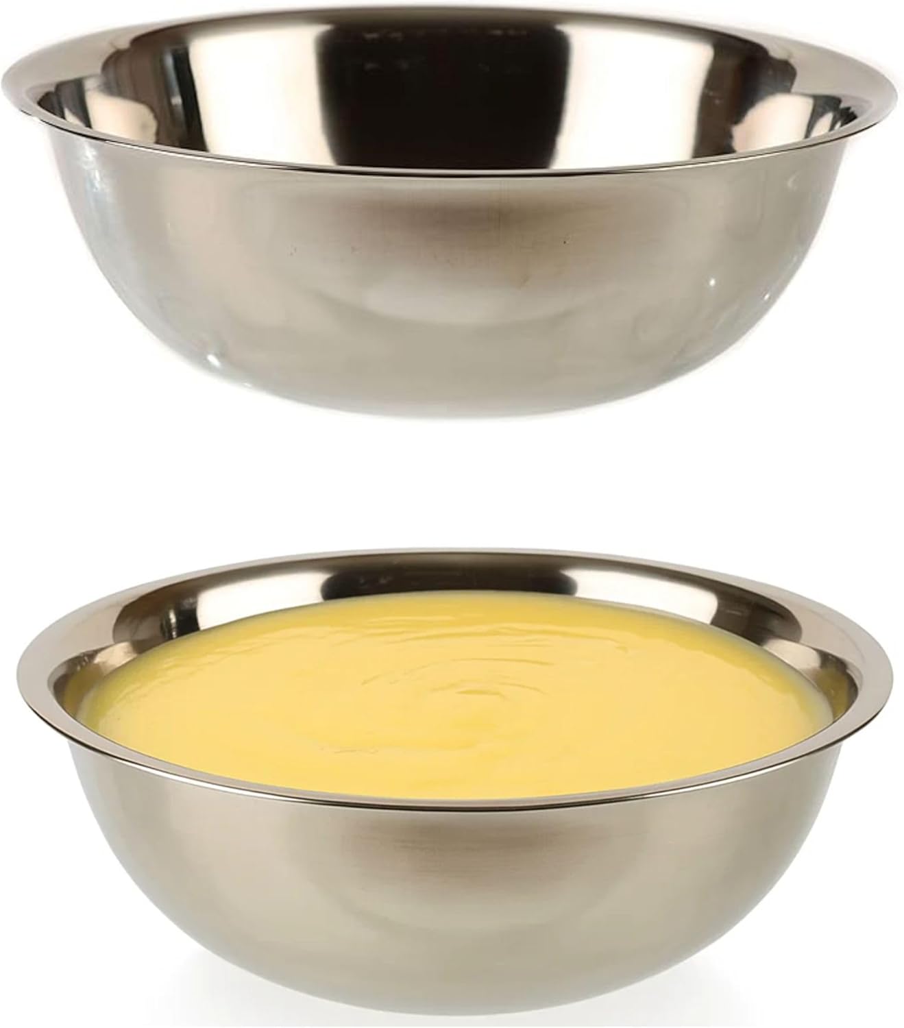 EcoQuality [9 PACK] 13 Quart Large Stainless Steel Mixing Bowl - Baking Bowl, Flat Base Bowl, Preparation Bowls - Great for Baking, Kitchens, Chef's, Home use (13 qt)