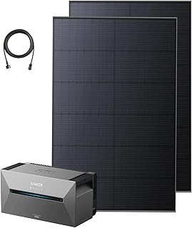 Anker SOLIX 2 Pro 0% VAT, Balkonkraftwerk mit Speicher, 890W/1600Wh LiFePO4, 2× 445W Bifazial Panel, 4 MPPTs 2400W Eingang, bis 9,6kWh, 6000 Zyklen, Plug&Play