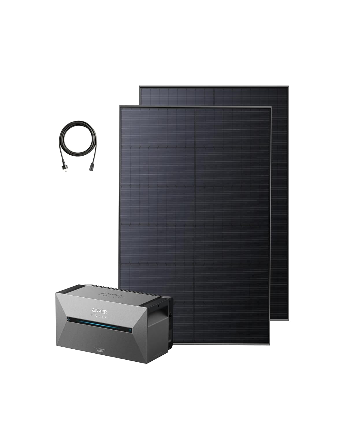 Anker SOLIX Balkonkraftwerk mit Speicher (890W | 1600Wh), Solarbank 2 E1600 Pro (1600Wh), 2× RS40T Bifaziales Solarpanel (445W), Typ-N Bifaziales Solarpanel, 4 MPPT, 9,6kWh Kapazität, Plug &