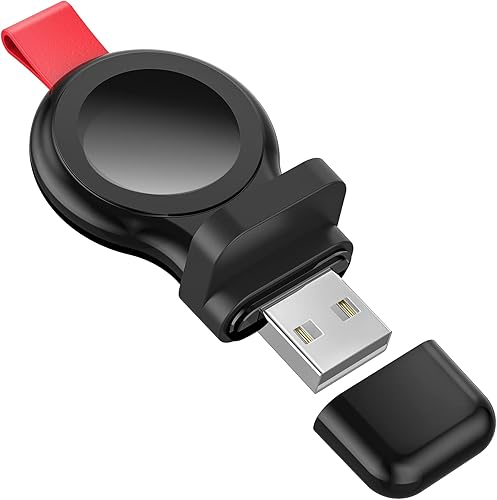 Miniatura 7 de i.VALUX Cargador de reloj para Apple Watch Series 7, paquete de 2 cargadores inalámbricos magnéticos portátiles para iWatch de carga rápida USB