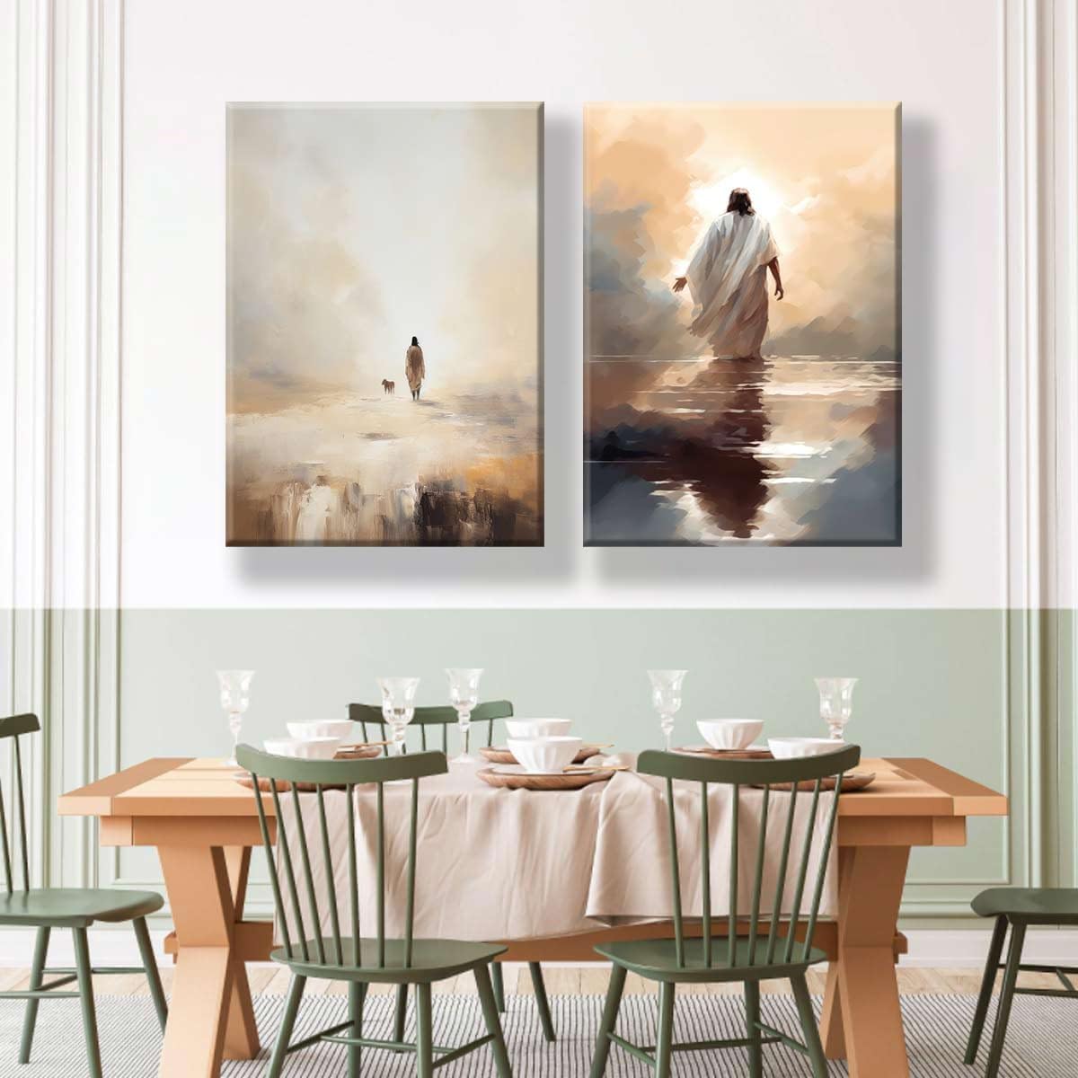 Godont Jesus & Lamb Posters: Jesus Walking on Waters Wall Art Print - 16x24