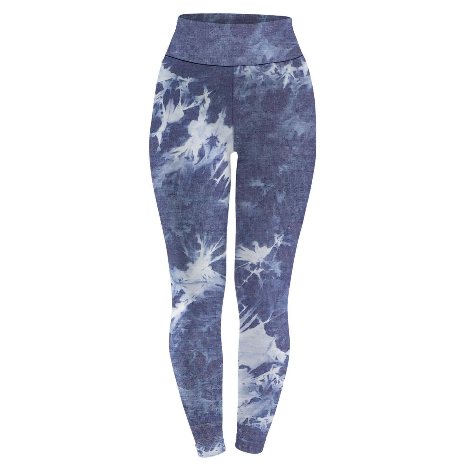 DASAYOTie Dye Leggings for Women Fashion High Waist Tummy Control Full Length Yoga Pants Workout Fitness Activewear Leggings