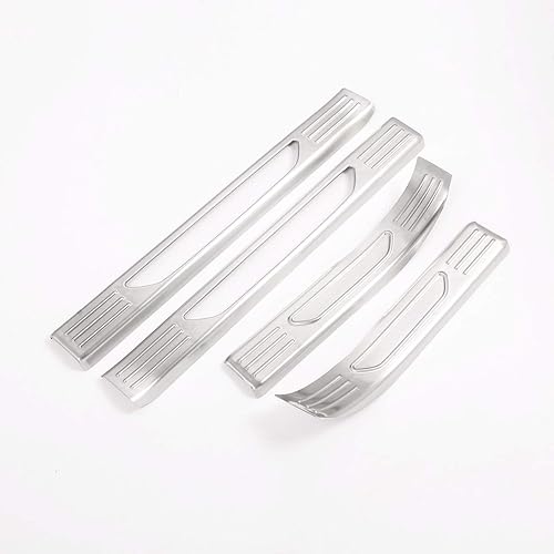 Miniatura 4 de 304 acero inoxidable interior umbral de la puerta Scuff placa guardias Trim 4 unids para Jaguar E-PACE 2018 2019 Auto Accesorios (Plata)