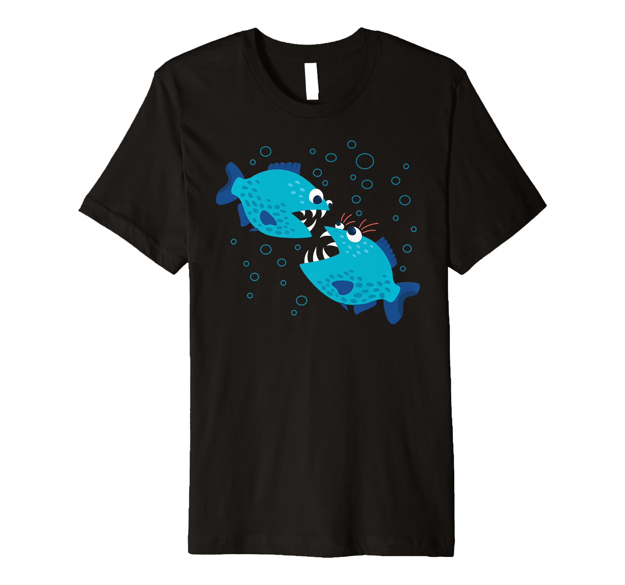 Threadless Boriana Funny Cartoon Piranha Fish Graphic Premium T-Shirt