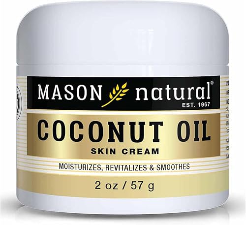MASON NATURAL Crema de belleza de aceite de coco, hidratante hidratante con colágeno para una piel suave y firme, 2 onzas