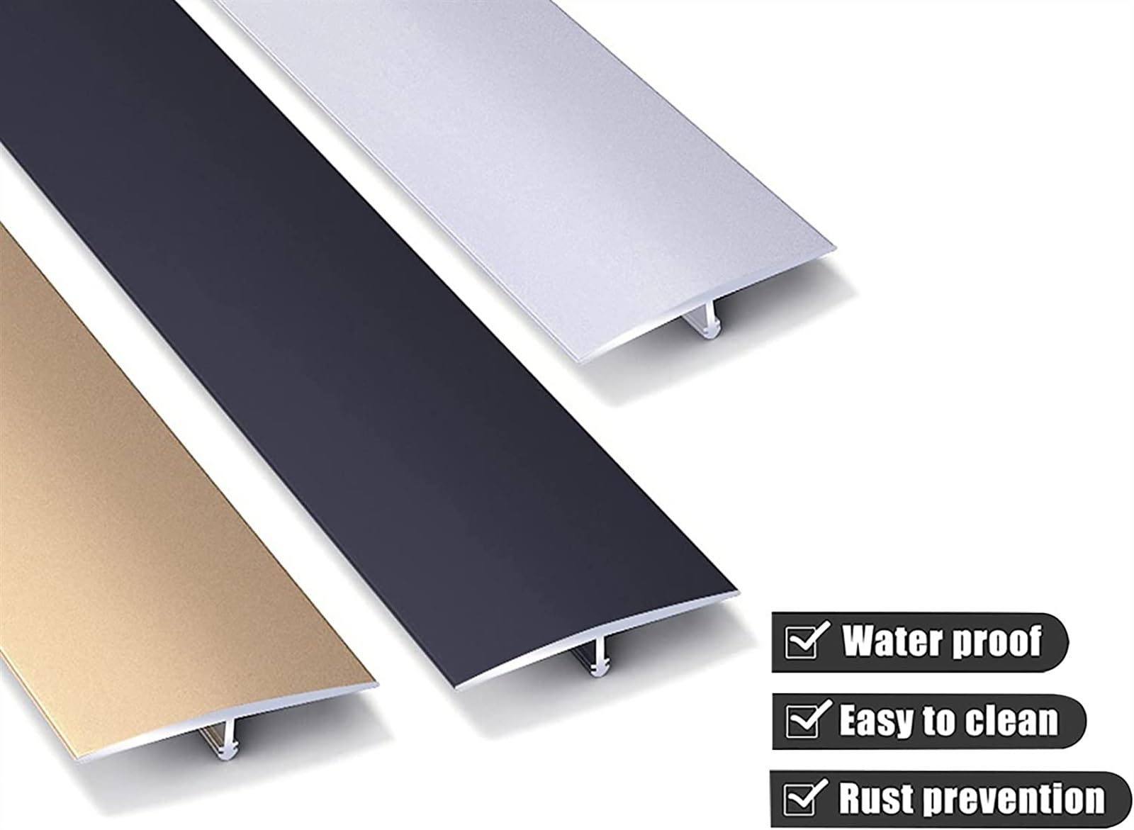 Profilo di Transizione, Striscia di Soglia, Pavimento in laminato/bordo in legno, rivestimento for pavimenti lisci(Gold)